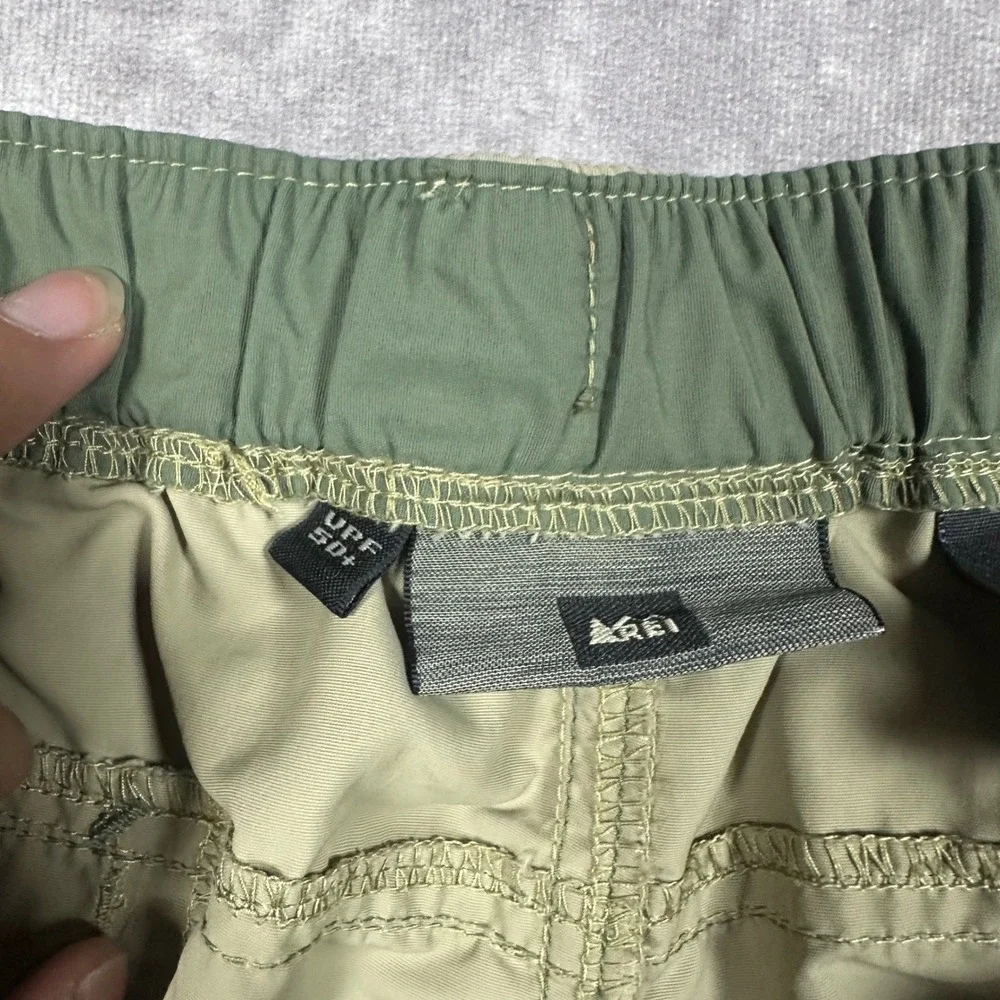 REI Sahara Cargo Shorts Mens XXL Khaki Tan Nylon Belted Hiking Outdoor UPF 50